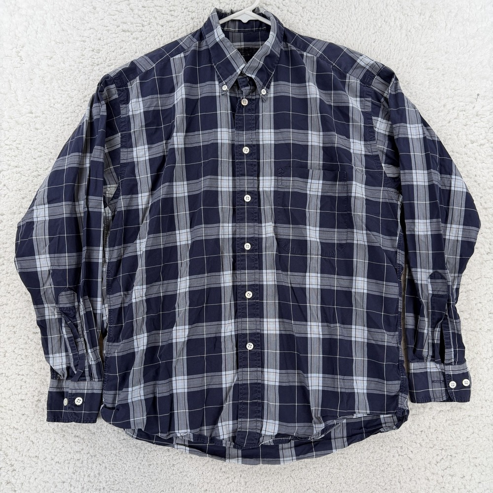 Burberry London Shirt Mens Medium Blue Plaid Long Sleeve Button Down Casual